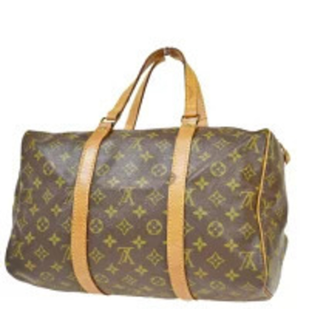 Louis Vuitton Sac Souple Boston Travel Bag Monogram Leather Brown